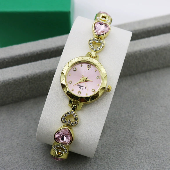 Women's Quartz Bracelet Watch Alloy Stainless Steel Heart Round Diamondstudded Fashion Leisure