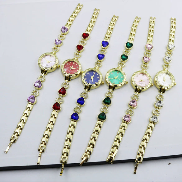 Women's Quartz Bracelet Watch Alloy Stainless Steel Heart Round Diamondstudded Fashion Leisure