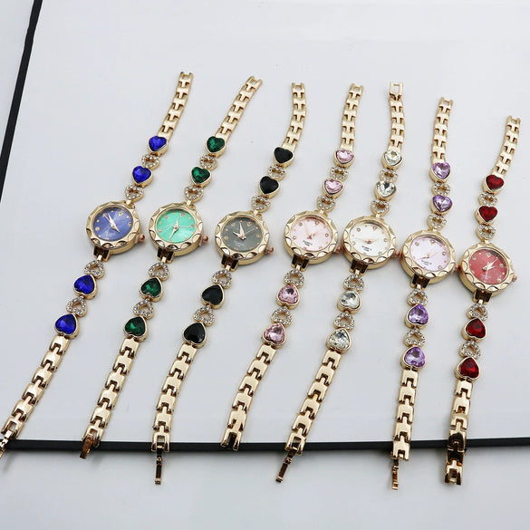 Women's Quartz Bracelet Watch Alloy Stainless Steel Heart Round Diamondstudded Fashion Leisure