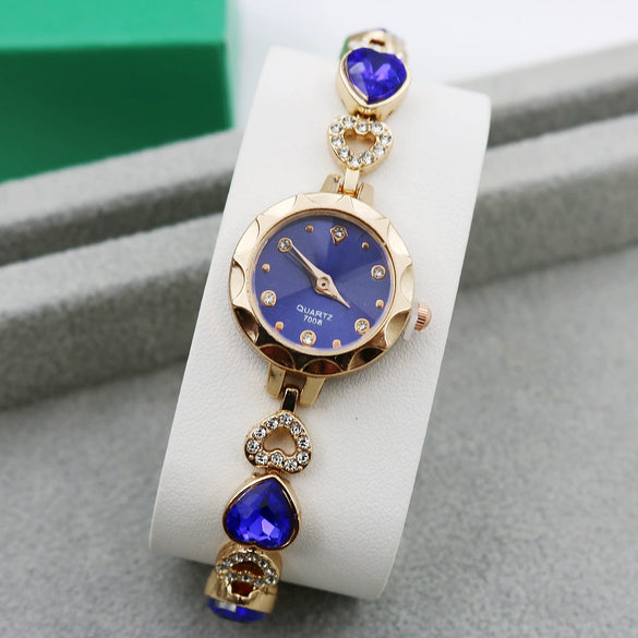 Women's Quartz Bracelet Watch Alloy Stainless Steel Heart Round Diamondstudded Fashion Leisure