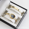 Women's Quartz Bracelet Watch Set With Stainless Steel Strap And Buckle Oval Dial Medieval Style