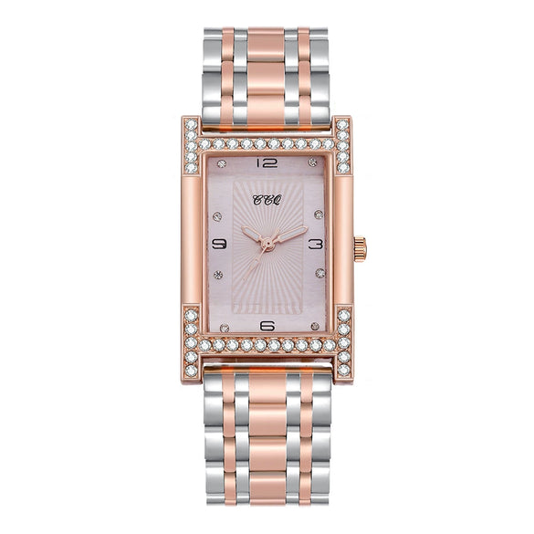 Women's Quartz Steel Band Watch Alloy Case Ordinary Glass Mirror