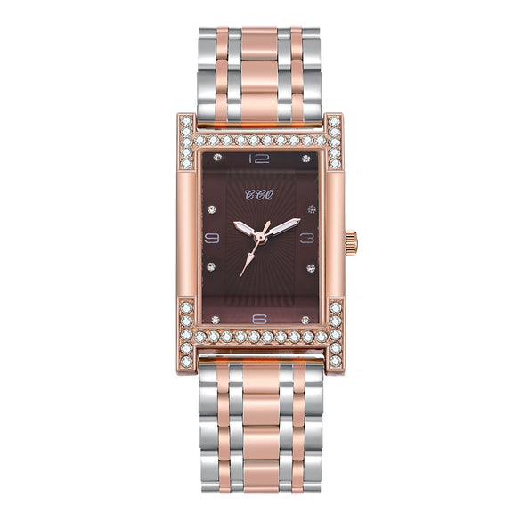 Women's Quartz Steel Band Watch Alloy Case Ordinary Glass Mirror