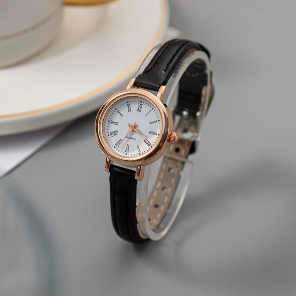 Women's Quartz Watch Alloy Case Imitation Leather Strap Round Dial Leisure Style