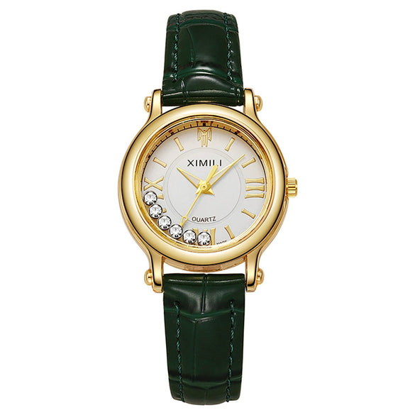 Women's Quartz Watch Alloy Case Imitation Leather Strap Round Dial Leisure Style