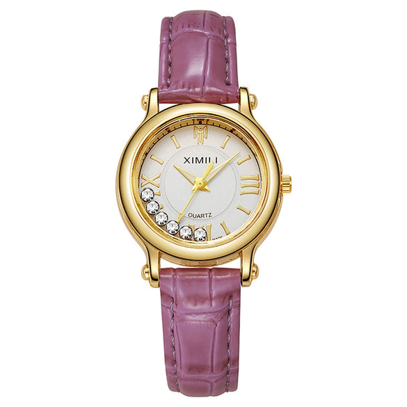 Women's Quartz Watch Alloy Case Imitation Leather Strap Round Dial Leisure Style