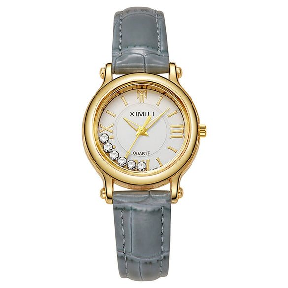 Women's Quartz Watch Alloy Case Imitation Leather Strap Round Dial Leisure Style