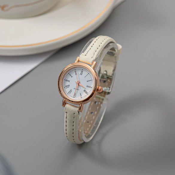 Women's Quartz Watch Alloy Case Imitation Leather Strap Round Dial Leisure Style