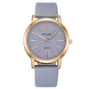 Women's Quartz Watch Alloy Case Imitation Leather Strap Round Dial Matte Notch Ultrathin Simple Casual