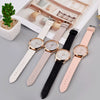 Women's Quartz Watch Alloy Case Imitation Leather Strap Round Dial Matte Notch Ultrathin Simple Casual