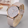 Women's Quartz Watch Alloy Case Imitation Leather Strap Round Dial Matte Notch Ultrathin Simple Casual