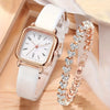 Women's Quartz Watch Alloy Case Imitation Leather Strap Square Casual