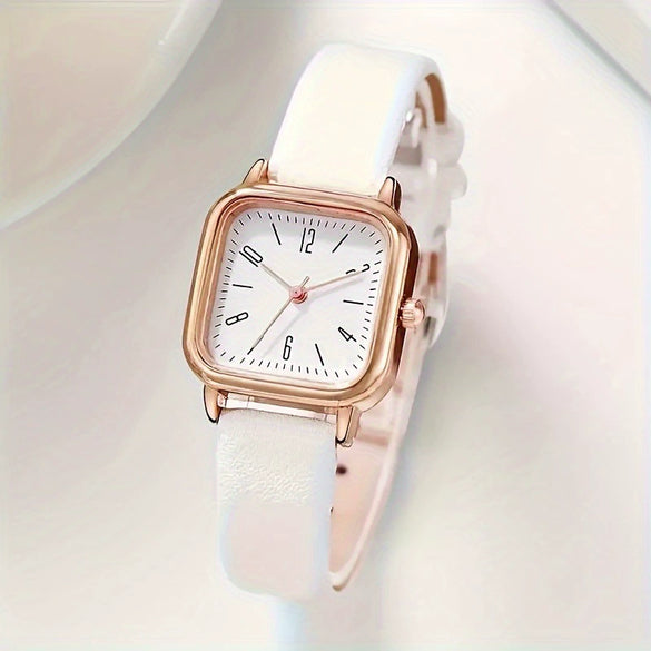 Women's Quartz Watch Alloy Case Imitation Leather Strap Square Casual