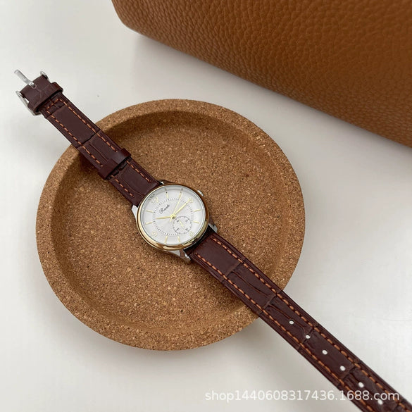 Women's Quartz Watch Alloy Case Simple Elegant Style Coffee Band