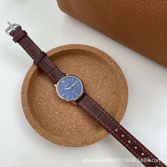 Women's Quartz Watch Alloy Case Simple Elegant Style Coffee Band