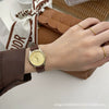 Women's Quartz Watch Alloy Case Simple Elegant Style Coffee Band
