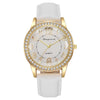 Women's Quartz Watch Alloy Case Stainless Steel Buckle Pu Strap Round Dial Sapphire Crystal Glass Mirror