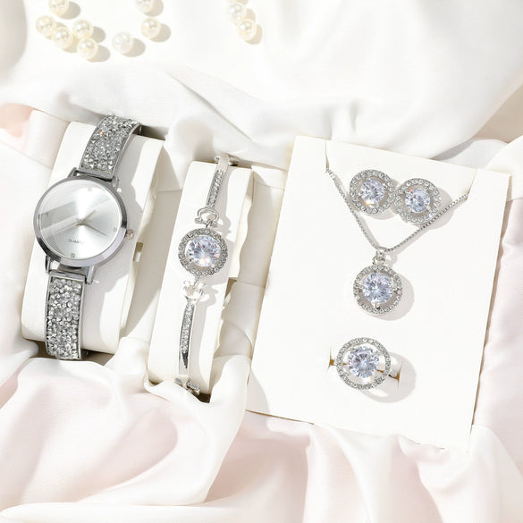 Women's Quartz Watch Alloy Case Stainless Steel Strap Round Dial Leisure Style
