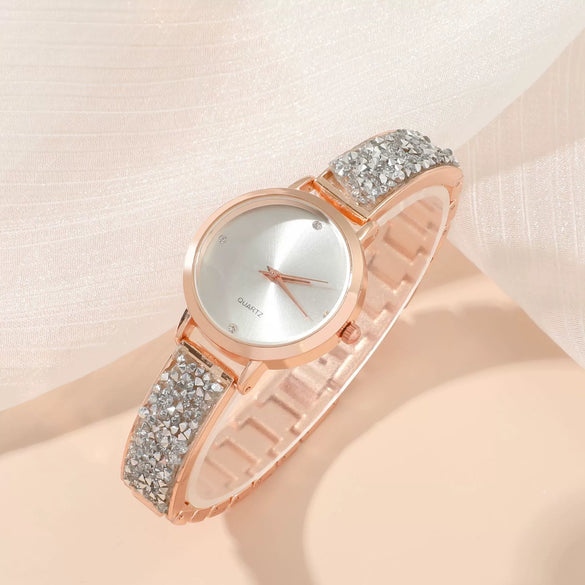 Women's Quartz Watch Alloy Case Stainless Steel Strap Round Dial Leisure Style