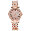 Women's Quartz Watch Alloy Material Fashion Round Dial Starry Design Jewelry Buckle