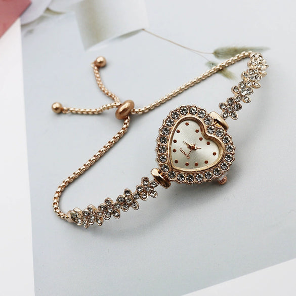 Women's Quartz Watch Alloy Stainless Steel Heart Shape Retro Leisure Style