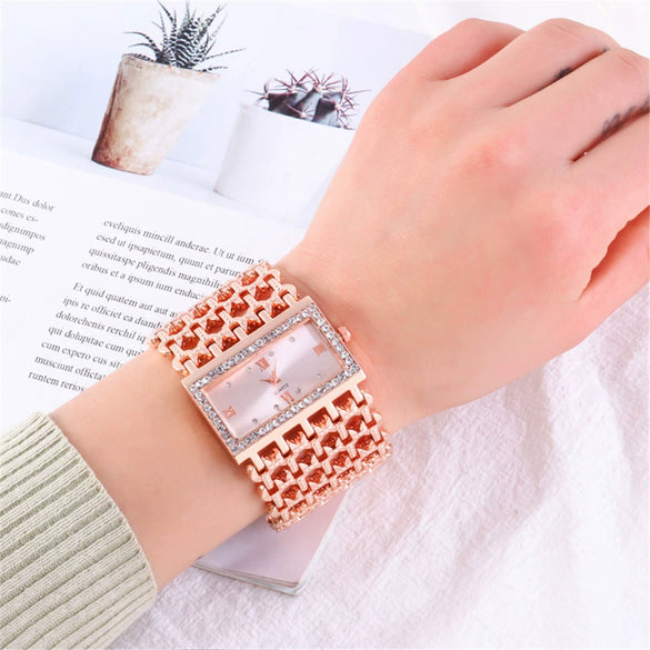 Women's Quartz Watch Alloy Stainless Steel Rectangle Casual Style