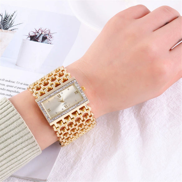 Women's Quartz Watch Alloy Stainless Steel Rectangle Casual Style