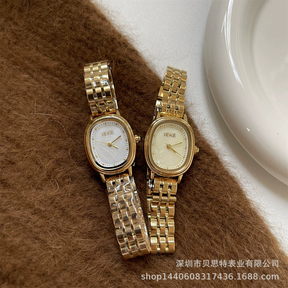 Women's Quartz Watch Alloy Steel Oval Light Luxury Simple Highend Niche