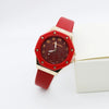 Women's Quartz Watch Leather Pu Alloy Mineral Strengthened Glass Mirror Rhombus Dial Leisure Style