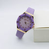 Women's Quartz Watch Leather Pu Alloy Mineral Strengthened Glass Mirror Rhombus Dial Leisure Style
