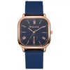 Women's Quartz Watch Midcentury Style Alloy Case Silicone Strap Square Dial