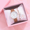 Women's Quartz Watch Set Canvas Strap Alloy Case Round Dial Leisure Style