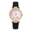 Women's Quartz Watch With Heart Dial And Round Shape Alloy Case Imitation Leather Strap Stainless Steel Buckle Casual Style