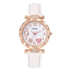 Women's Quartz Watch With Heart Dial And Round Shape Alloy Case Imitation Leather Strap Stainless Steel Buckle Casual Style