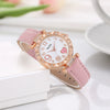 Women's Quartz Watch With Heart Dial And Round Shape Alloy Case Imitation Leather Strap Stainless Steel Buckle Casual Style