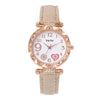 Women's Quartz Watch With Heart Dial And Round Shape Alloy Case Imitation Leather Strap Stainless Steel Buckle Casual Style