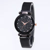 Women's Quartz Watch With Magnet Buckle Alloy Strap And Case Titanium Buckle Round Dial Leisure Style Starry Sky Design