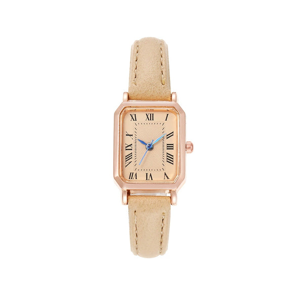 Women's Quartz Watch Zinc Alloy Case Pu Strap Rectangular Dial Fashion Retro Design