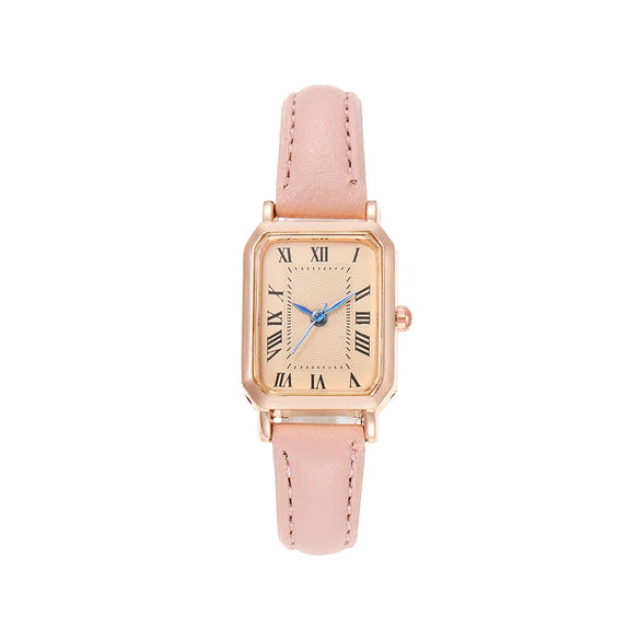 Women's Quartz Watch Zinc Alloy Case Pu Strap Rectangular Dial Fashion Retro Design