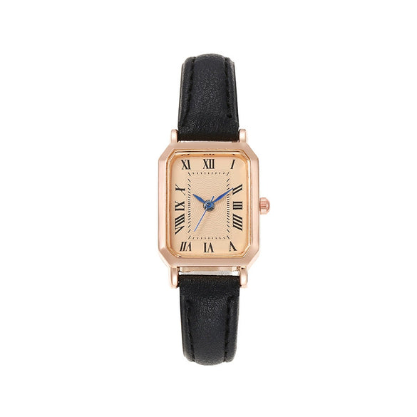 Women's Quartz Watch Zinc Alloy Case Pu Strap Rectangular Dial Fashion Retro Design