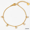 Women's Rainbow Candy Zircon Geometric Pendant Stainless Steel Bracelet With Exquisite Thin Chain And Electroplating
