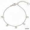 Women's Rainbow Candy Zircon Geometric Pendant Stainless Steel Bracelet With Exquisite Thin Chain And Electroplating