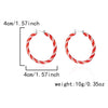 Women’s Red And Green Contrast Twisted Hoop Earrings Geometric Circle Design Electroplated Alloy Statement Jewelry
