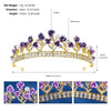 Women's Red Rose Electroplated Metal Bridal Crown Baroque Wedding Headpiece Elegant Hair Accessory