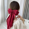 Women's Red Velvet Bow Handmade Hairpin Horizontal Clip For Autumn And Winter Hair Accessories