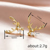 Women's Reindeer Earrings With Synthetic Cubic Zirconia Copper Christmas Animal Jewelry With Geometric Detail