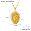 Women's Religious Jewelry Copper Pendant Necklace With Colorful Zircon Electroplated In Geometric Design