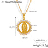 Women's Religious Jewelry Copper Pendant Necklace With Colorful Zircon Electroplated In Geometric Design