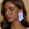 Women’s Resin Flower Earrings With Electroplated Finish And Steel Ear Needles Fresh Sweet Floral Jewelry