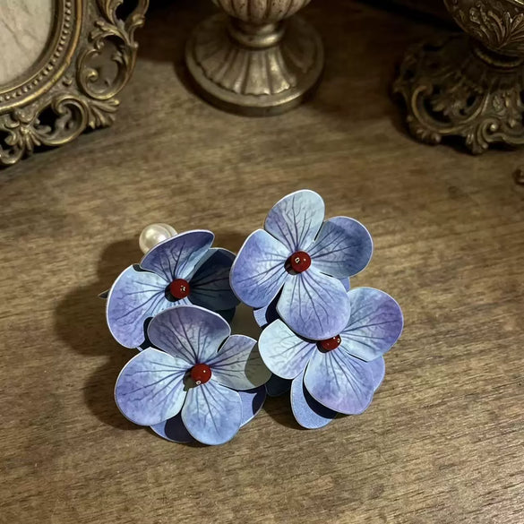 Women’s Resin Flower Earrings With Electroplated Finish And Steel Ear Needles Fresh Sweet Floral Jewelry